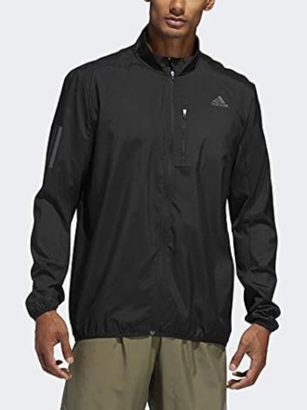 Adidas Own The Run zip up performance jacket black men's size M